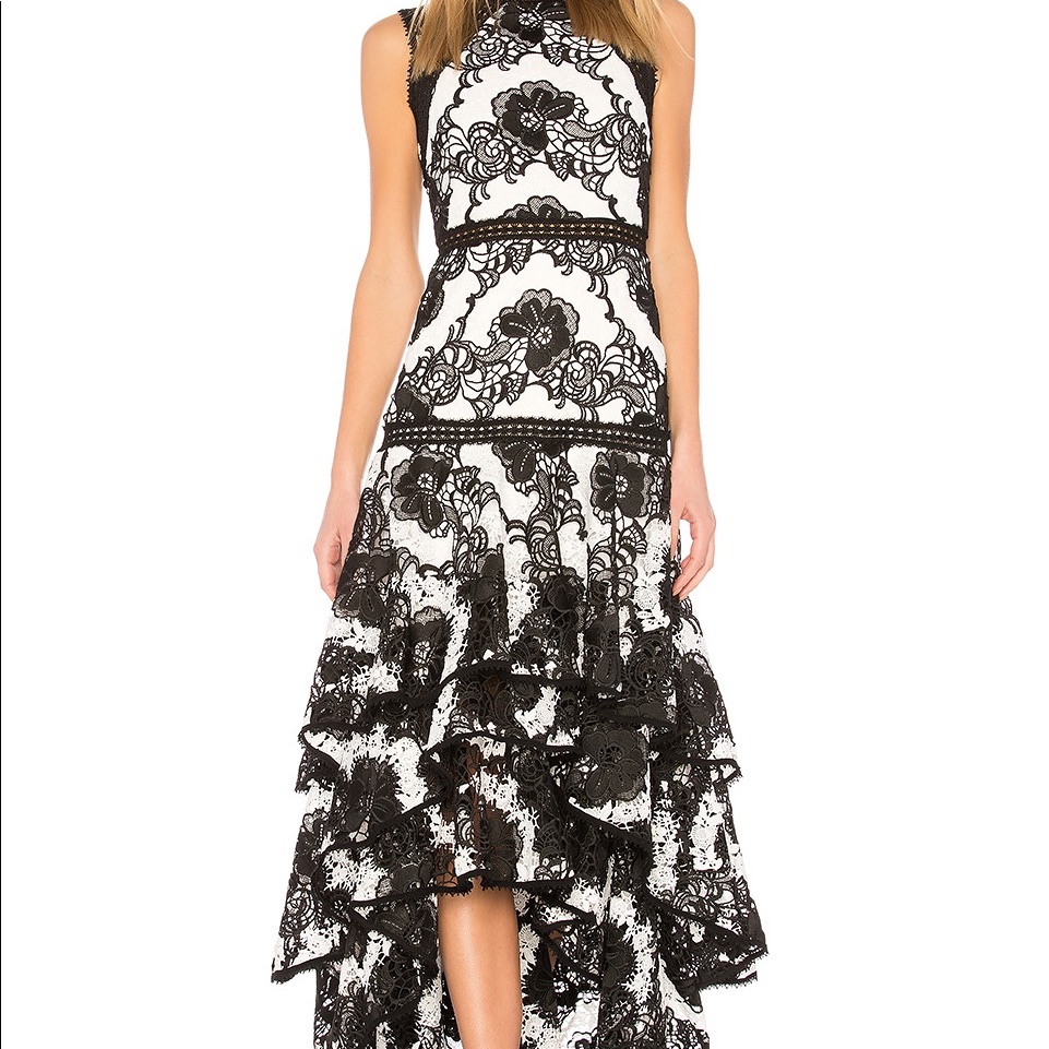 Alexis Black And White Lace Dress